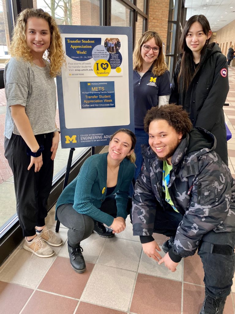TSLs Group with Transfer Student Appreciation Week banner